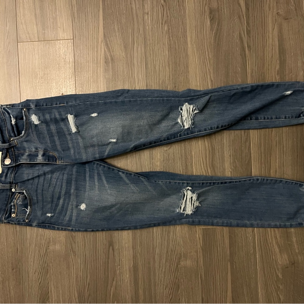 Distressed Blue Jeans